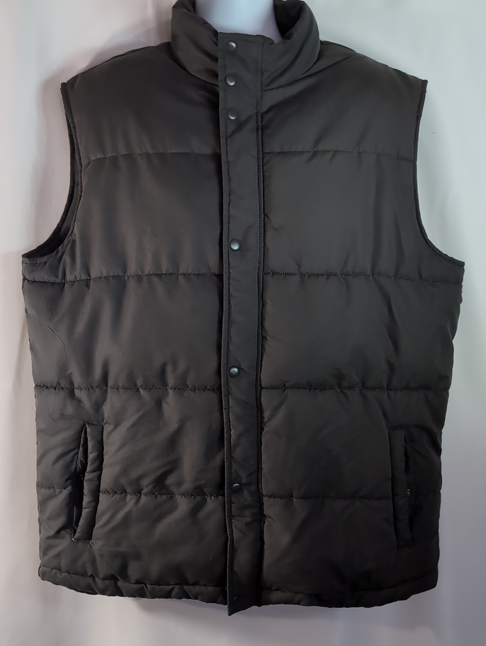 Foundry Supply Co. Gray Men's Puffer Vest 2XLT Full Zip Front with Snaps Pockets